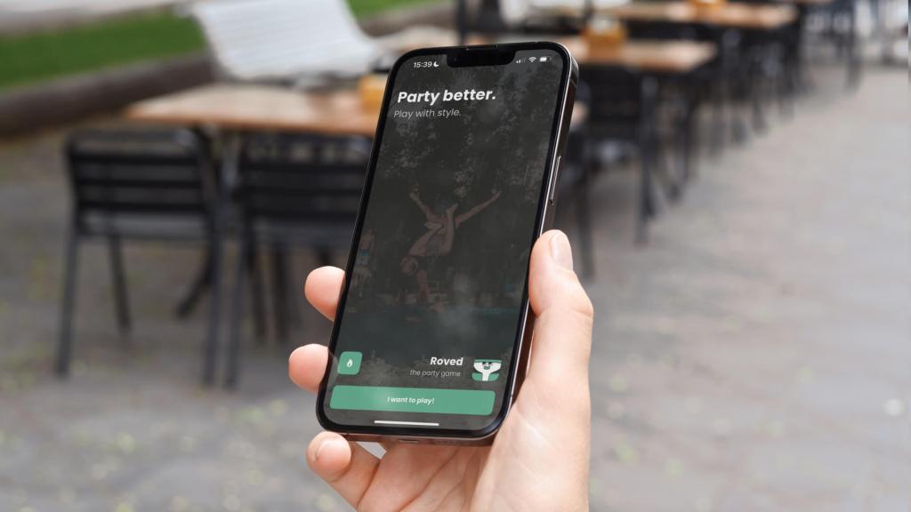 Party app: Phone in hand with the party app open