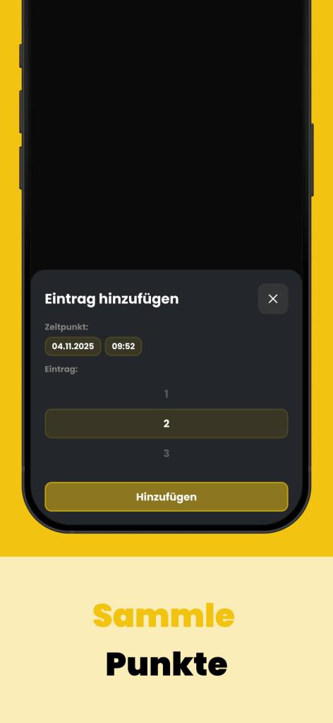 Habit Tracker Nexter mit hinzufügen eines Eintrag der Gewohnheit