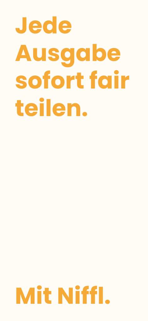 Infopanel zur fairen Aufteilung von Ausgaben mit der App Niffl