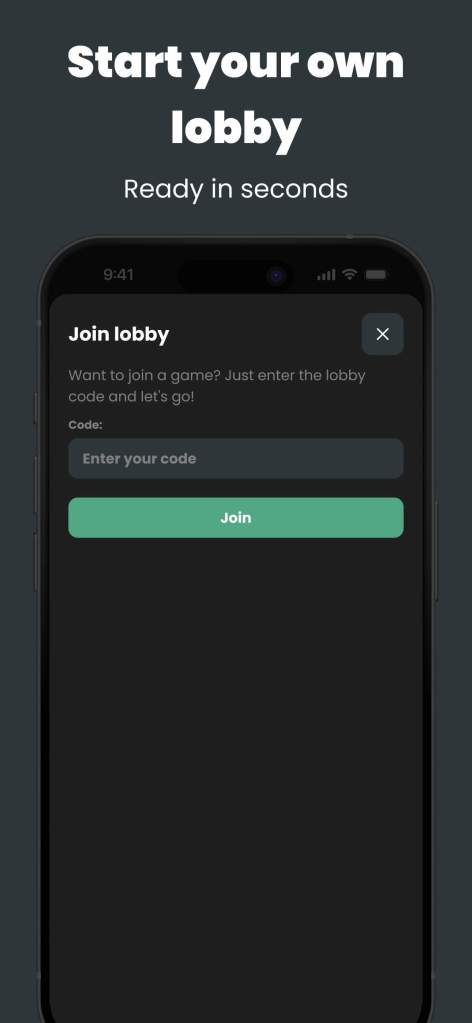 Roved party game app showing a voting question with selectable players