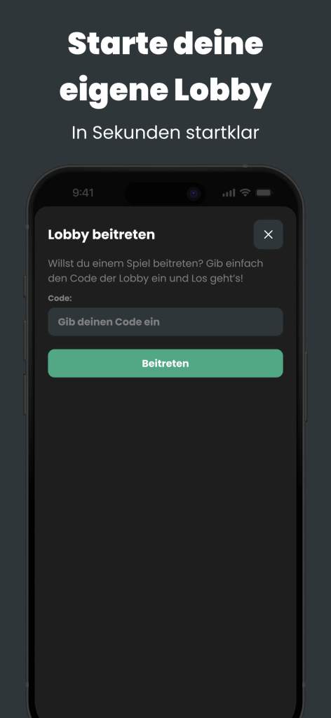 Smartphone-Ansicht der Partyspiel-App Roved mit einer Entscheidungsfrage und Antwortoptionen